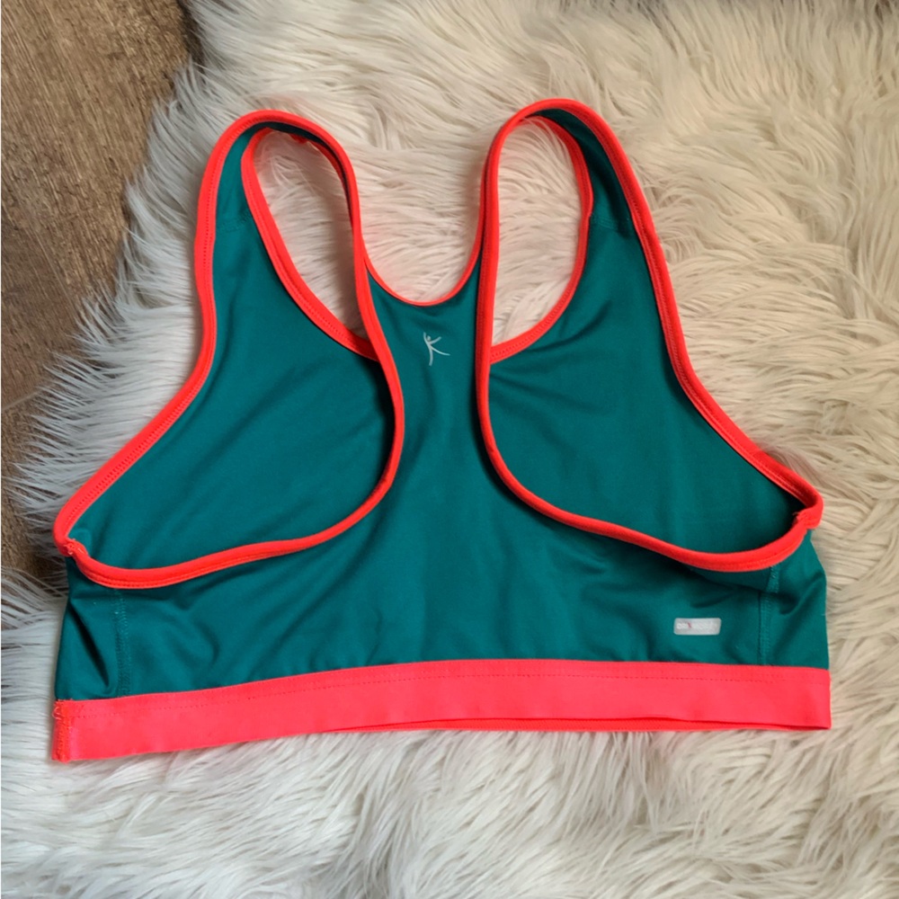 Danskin Teal and Coral Breathe Sports Bra - Picture 4 of 7